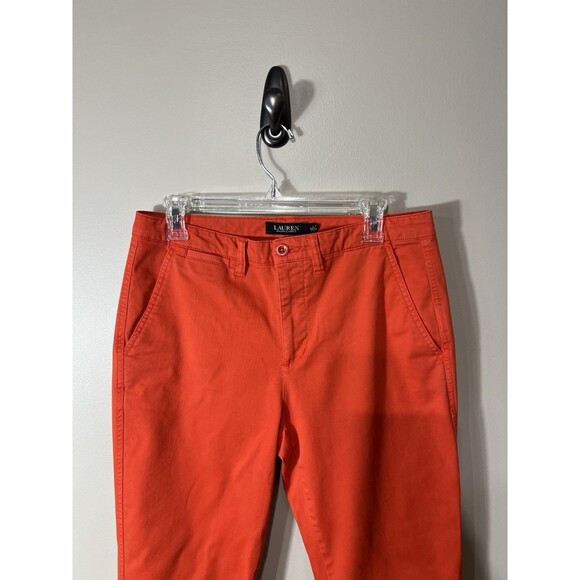 Lauren Ralph Lauren Jeans Size 6Womens Orange Stretch Mid Rise Straight Ankle - Picture 11 of 14